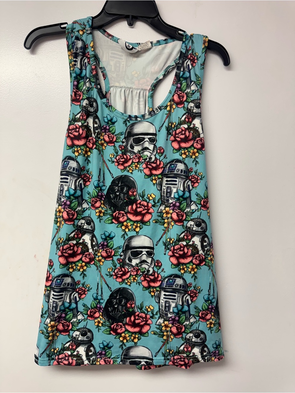 Star Wars Floral Tank Top 2XL Disney Darth Vader Stormtrooper sci fi Racerback - Picture 2 of 9